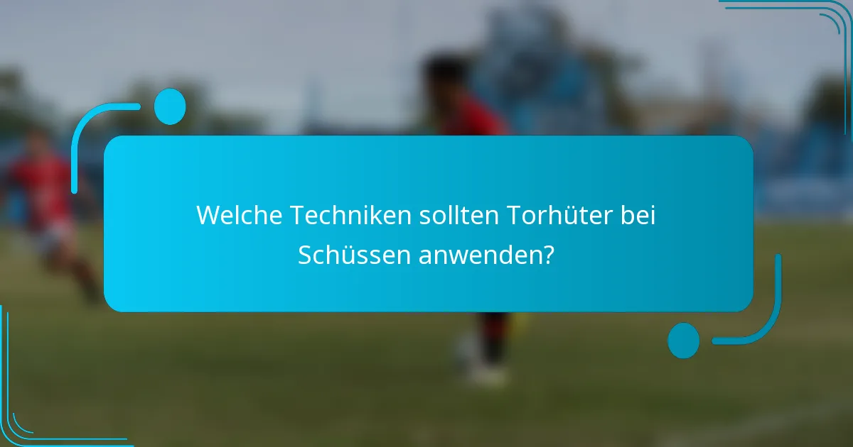 Welche Techniken sollten Torhüter bei Schüssen anwenden?
